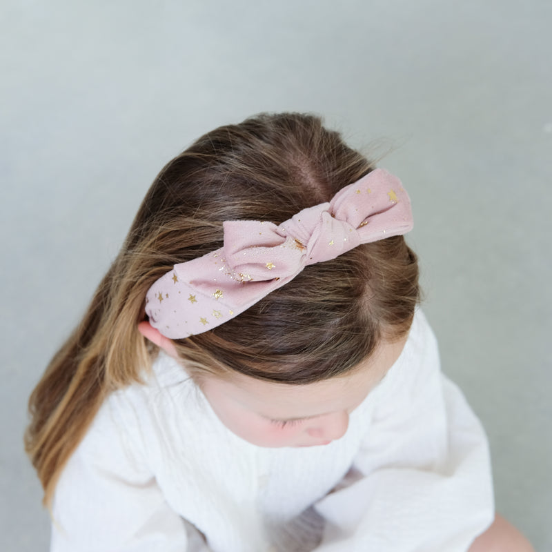 Pink Starry Velvet Headband