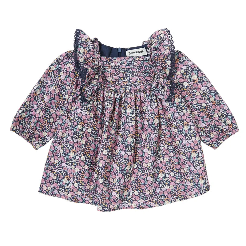 Baby Navy Flower Dress