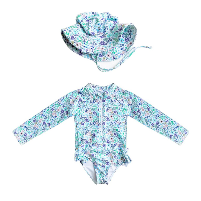 Baby Lyla Rashguard Swimsuit and Hat