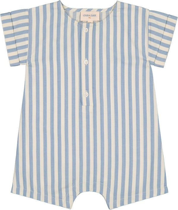 Blue and White Stripe Romper