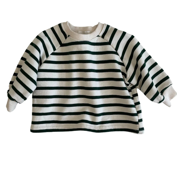 Bottle Green Stripe Sweatshirt