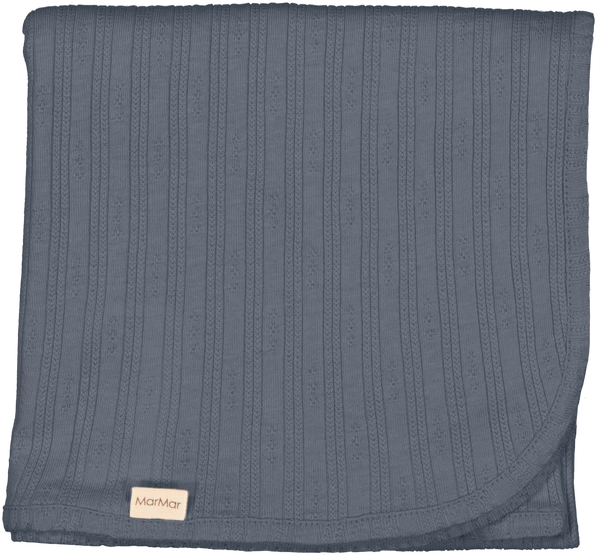 Alida Blanket in Pointelle Rib Stormy Blue