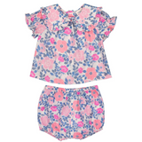 Indie Lilac Vintage Flower Blouse and Bloomer Set