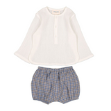 Baby Oncle Shirt and Tartan Bloomer Set