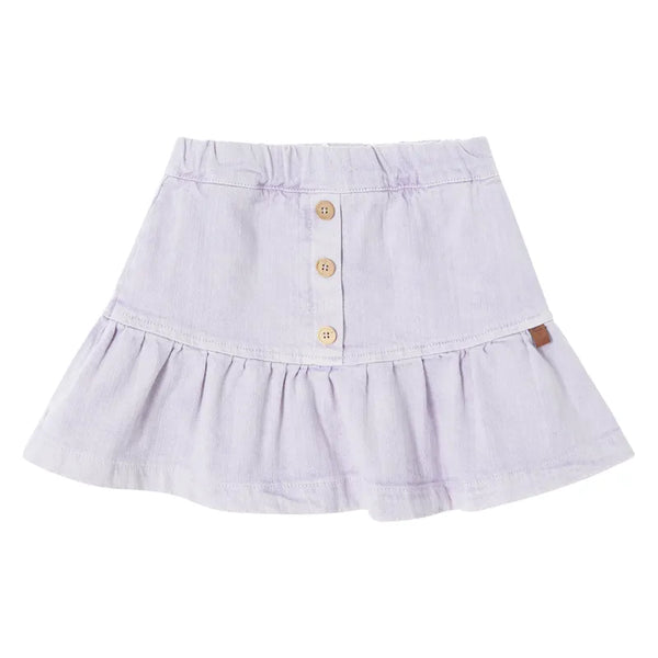 Lilac Ruffle Denim Skirt