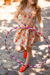 Eden Orange Cotton Bouquet Dress