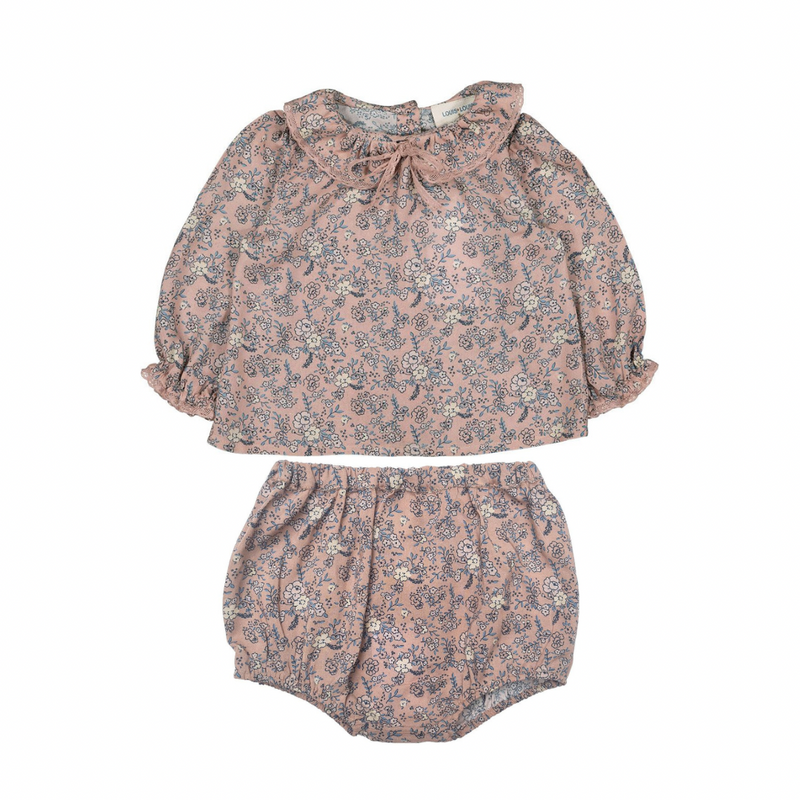 Romantic Flower Blouse and Bloomer Set