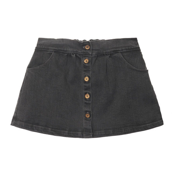 BLACK DENIM MINI SKIRT