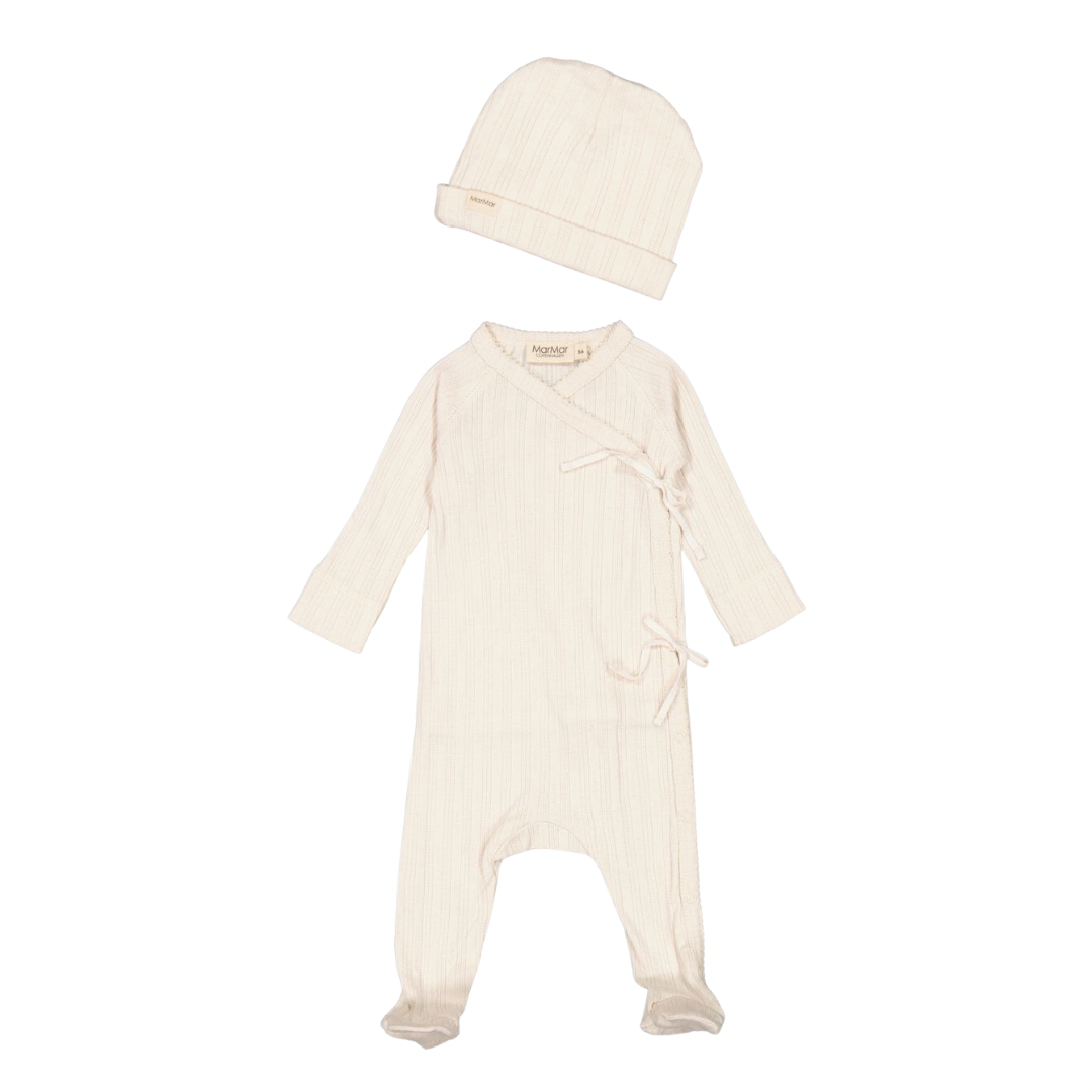 Rubetta Onesie and Hat in Vanilla Pointelle Rib – Poppy and Prince