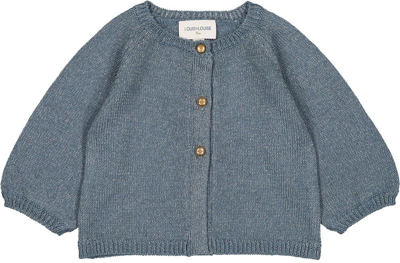 Baby Gulsah Lurex Knit Blue Cardigan