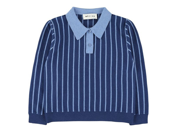 Vincent Denim Stripe Knit Polo