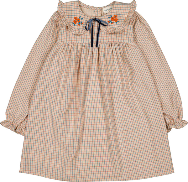 Benjamine Beige Twill Check Dress
