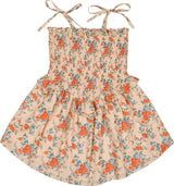 Eden Orange Cotton Bouquet Dress