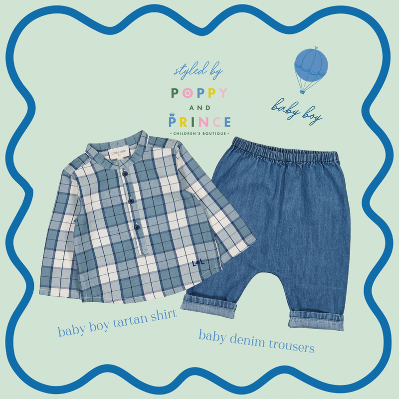 Baby Jungle Trouser in Blue Chambray