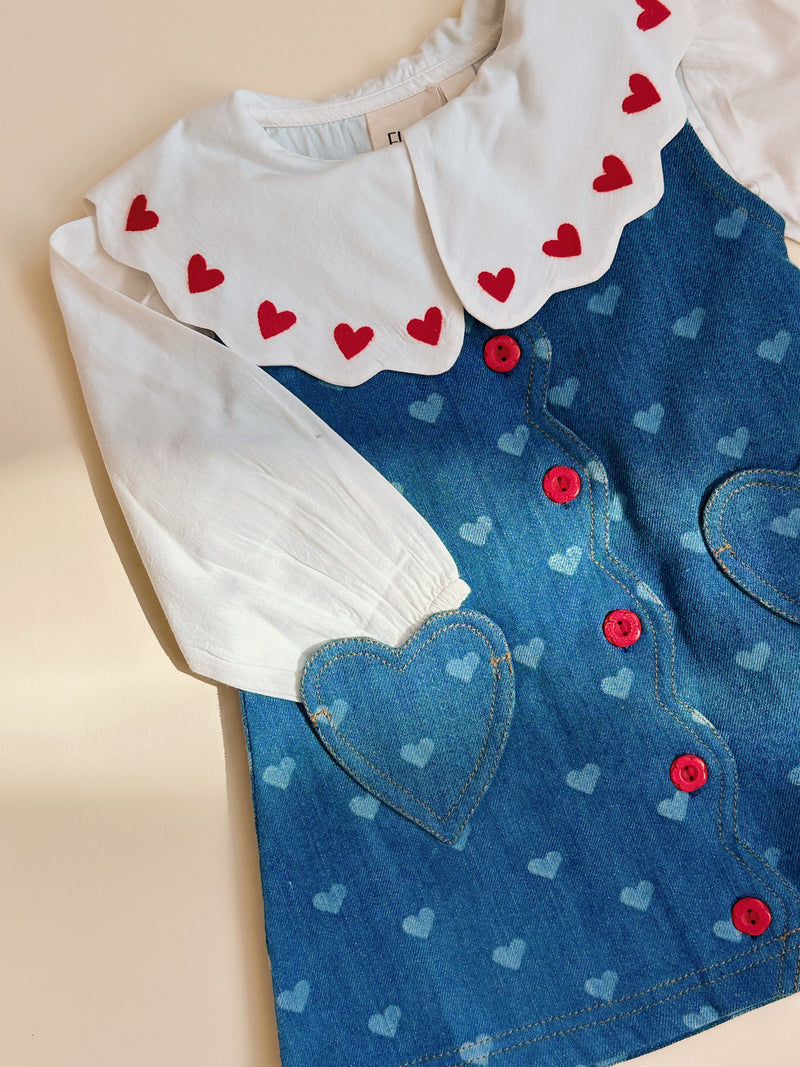 Denim Heart Shirt and Lollo Jumper Set – Poppy and Prince
