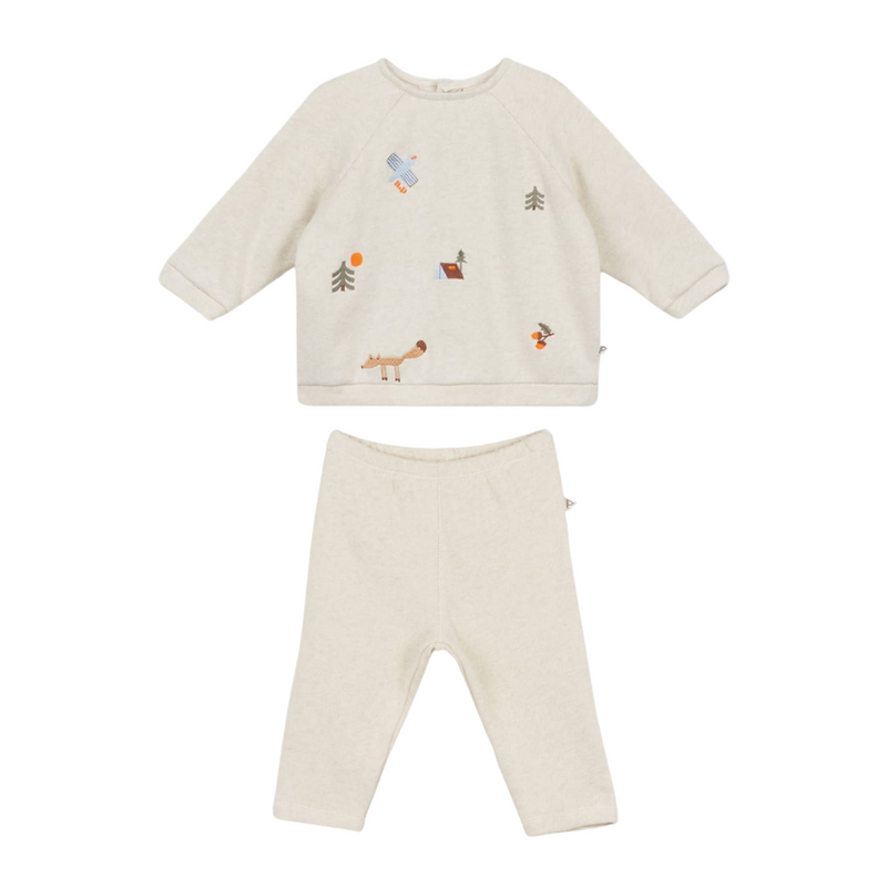 Embroidered Ese Sweatshirt and Leggings Set