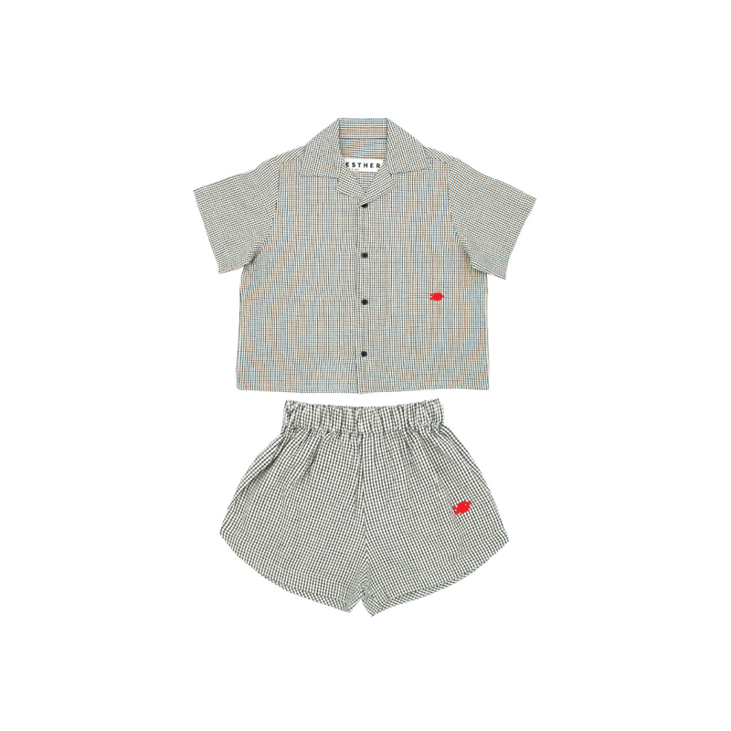 Cabana Shirt and Shorts Set Mini Grid