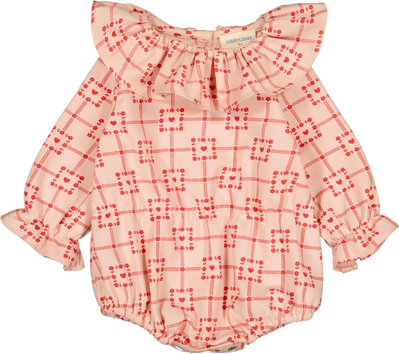 Melissa Pink Twill Heart Romper