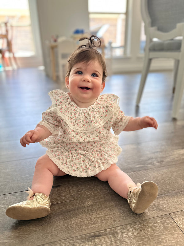 Flowered Blouse and Bloomer Set