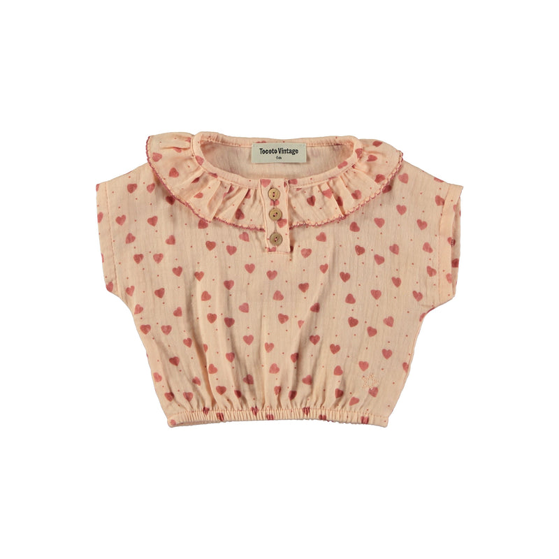 BABY HEART BLOUSE AND BLOOMER SET