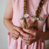 Bunny Hair Ties in Tangerine Gingham