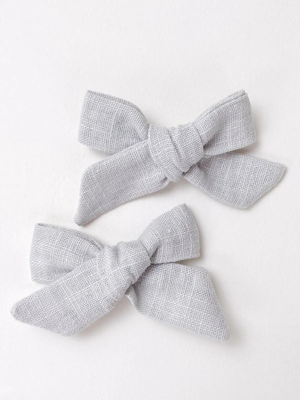 Pigtail Hair Bows in Pale Blue