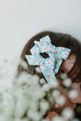 Pigtail Hair Bows in Liberty Blossom