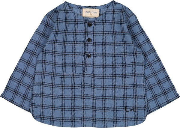 Oncle Blue Twill Check Baby Shirt