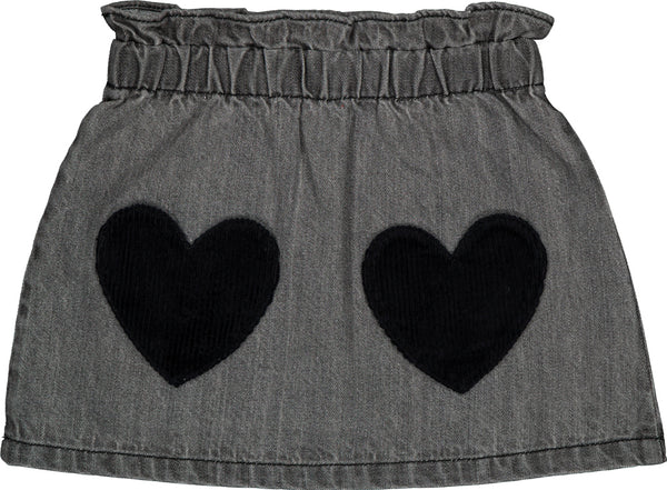 Teacher Grey Washed Denim Skirt