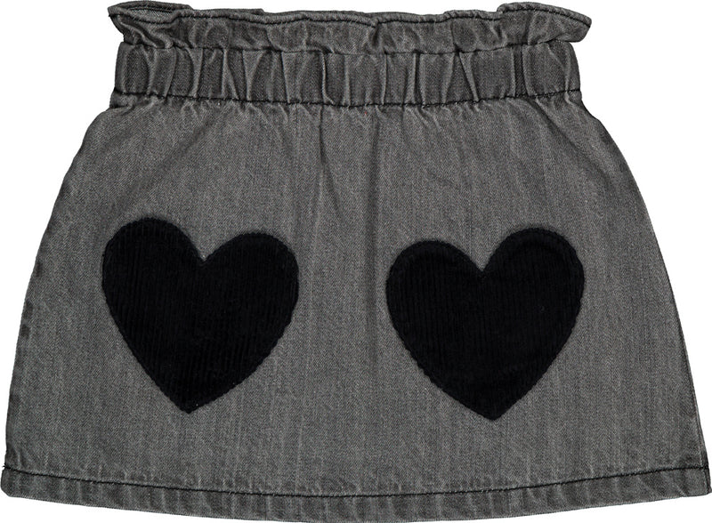 Teacher Grey Washed Denim Skirt