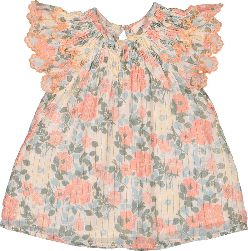 Baby Jinny Pink Lurex Vintage Flower Dress