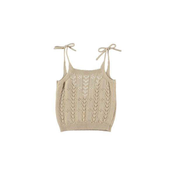 OPENWORK KNIT TANK OFF WHITE