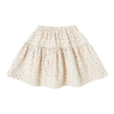 Beige Flowers Flared Skirt