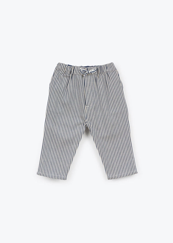 Eloan Blue Striped Denim Pants