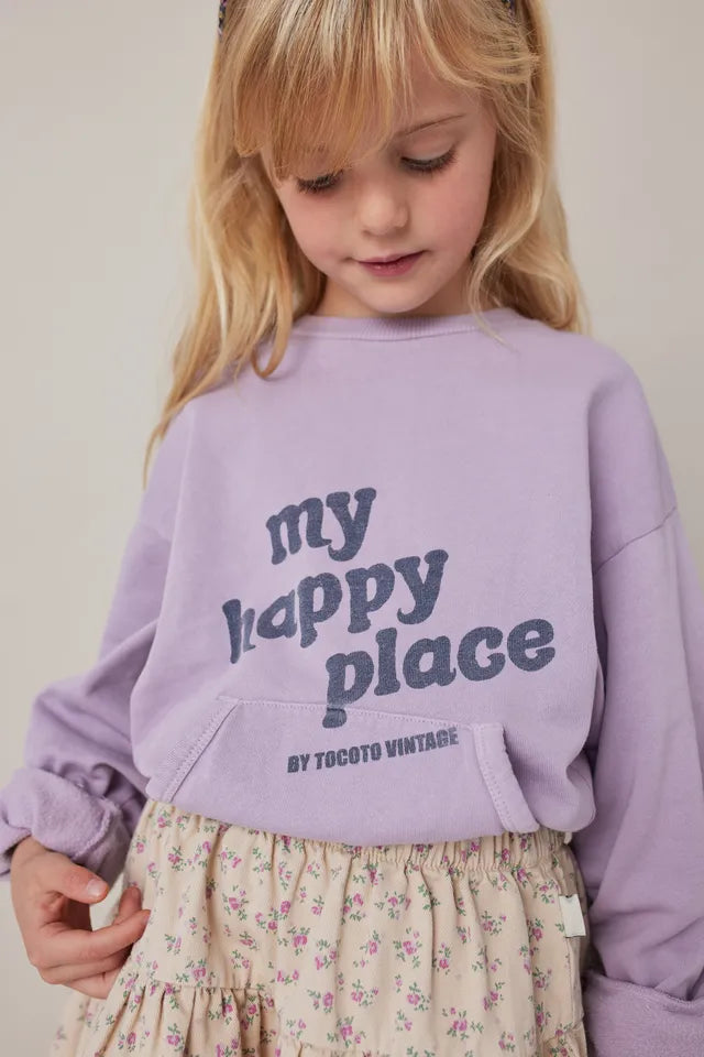 Purple "My Happy Place" Sweatshirt