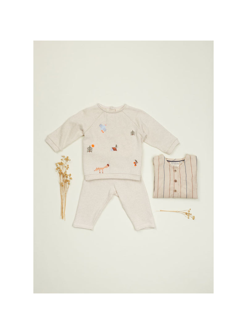 Embroidered Ese Sweatshirt and Leggings Set