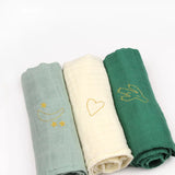 Cactus Embroidered Swaddle Green