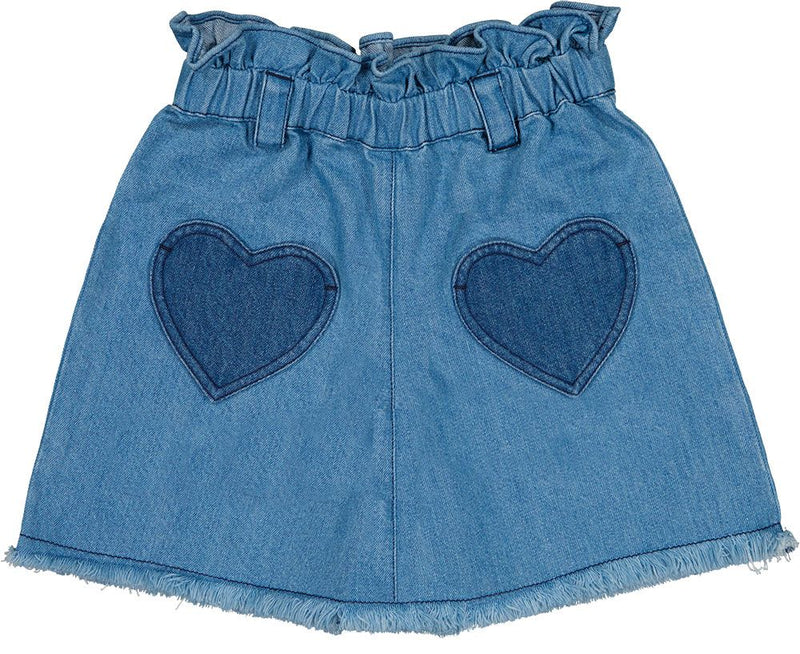 Heart Patches Denim Skirt