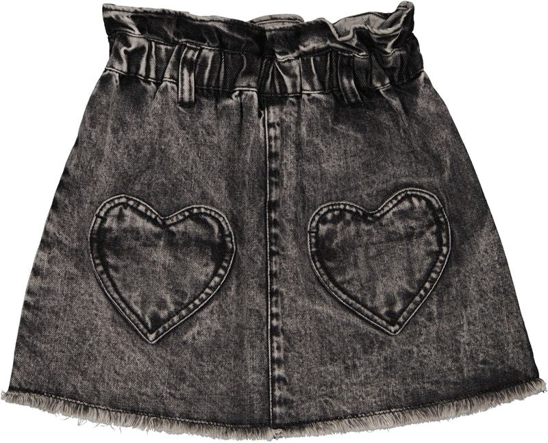 School Grey Denim Heart Skirt