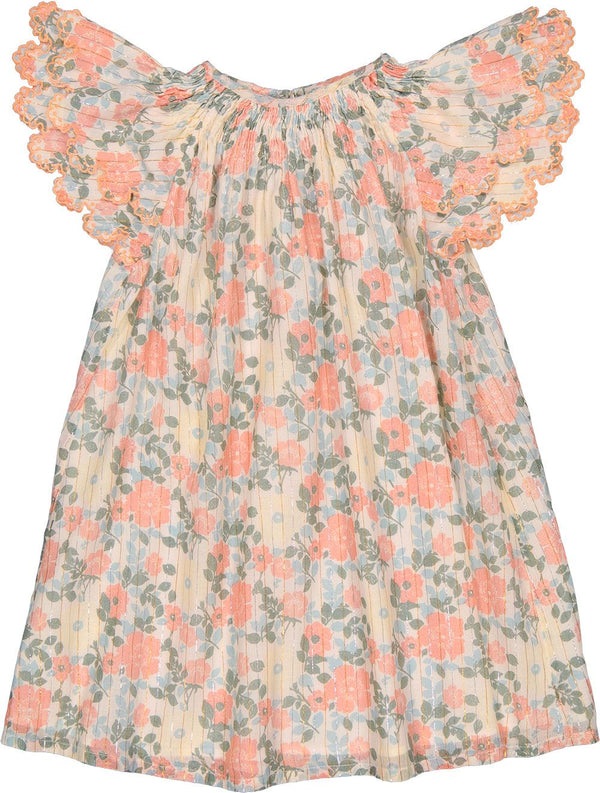 Jinny Pink Lurex Vintage Flower Dress