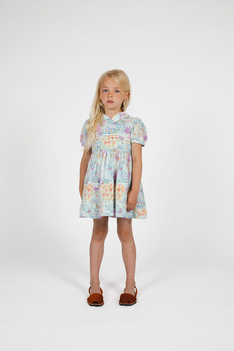 BLUE FLORAL UZES DRESS