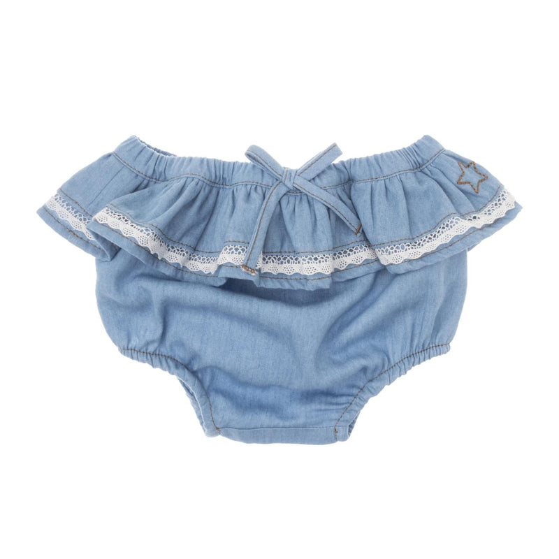 Collared Blouse and Chambray Bloomer Set